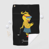 Serviette De Golf Monogramme noir de la petite Birdie (En situation)