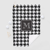 Serviette De Golf Monogramme noir de pied-de-poule (En situation)