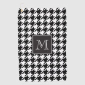 Serviette De Golf Monogramme noir de pied-de-poule (Devant)