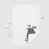 Serviette De Golf Monogramme Noir Et Blanc (En situation)