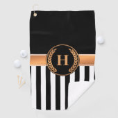Serviette De Golf Monogramme noir et or (En situation)