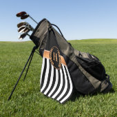 Serviette De Golf Monogramme noir et or (Vert)