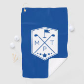 Serviette De Golf Monogramme Nom bleu Personnalisé (En situation)