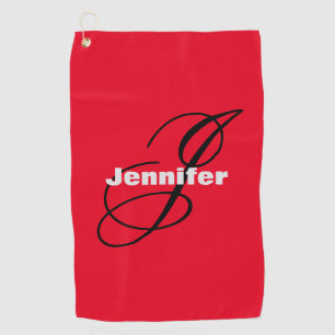 Serviette De Golf Monogramme Nom propre Initiale moderne Plaine mini