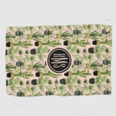 Serviette De Golf Monogramme | Oasis intérieure | Motif de ligne Pla (Horizontal)
