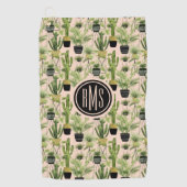 Serviette De Golf Monogramme | Oasis intérieure | Motif de ligne Pla (Devant)