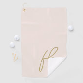 Serviette De Golf Monogramme or rose vierge Script Nom moderne Fille (En situation)
