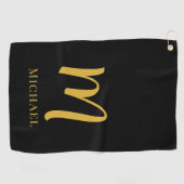 Serviette De Golf Monogramme or tendance Modèle moderne initial (Horizontal)