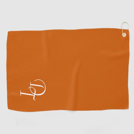 Serviette De Golf Monogramme - orange brûlée (Horizontal)