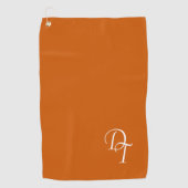 Serviette De Golf Monogramme - orange brûlée (Devant)
