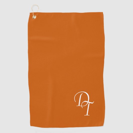 Serviette De Golf Monogramme - orange brûlée (Devant)