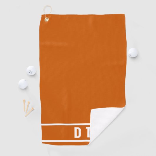 Serviette De Golf Monogramme - orange brûlée (En situation)