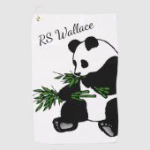 Serviette De Golf Monogramme ou nom du panda géant (Devant)