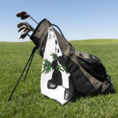 Serviette De Golf Monogramme ou nom du panda géant (Vert)