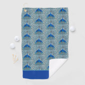 Serviette De Golf Monogramme Peacock Turquoise Bleu et blanc Monogra (En situation)