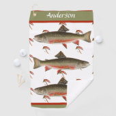 Serviette De Golf Monogramme Pêcheurs Voler Pêche Truite Brook Gol (En situation)