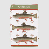 Serviette De Golf Monogramme Pêcheurs Voler Pêche Truite Brook Gol (Devant)