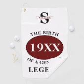 Serviette De Golf Monogramme Père Anniversaire Légende N'importe que (En situation)
