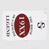 Serviette De Golf Monogramme Père Anniversaire Légende N'importe que (Horizontal)