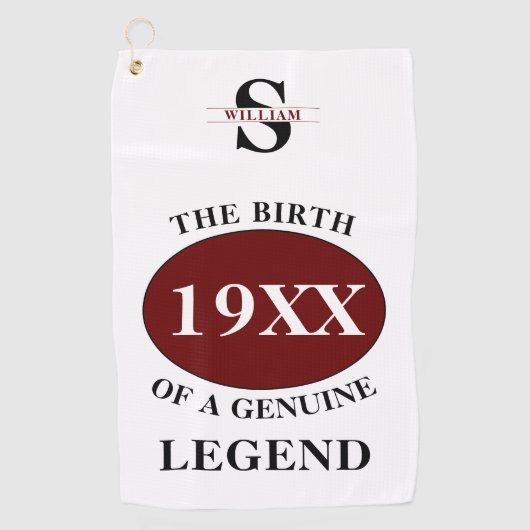 Serviette De Golf Monogramme Père Anniversaire Légende N'importe que (Devant)