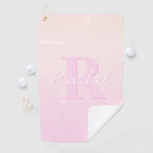 Serviette De Golf Monogramme personnalisable | Ombre de la pêche et  (En situation)