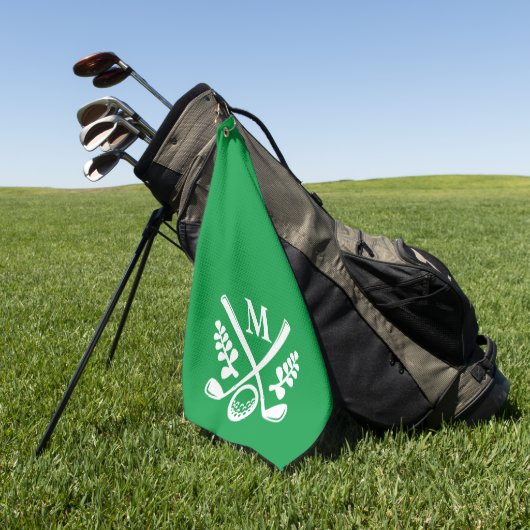 Serviette De Golf Monogramme personnalisé (Vert)