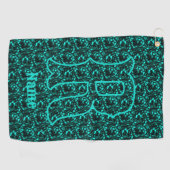 Serviette De Golf Monogramme personnalisé avec votre initiale et nom (Horizontal)
