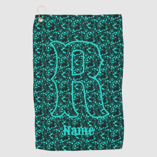 Serviette De Golf Monogramme personnalisé avec votre initiale et nom (Devant)