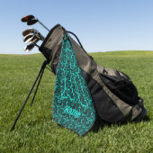 Serviette De Golf Monogramme personnalisé avec votre initiale et nom (Vert)