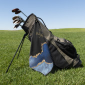 Serviette De Golf Monogramme personnalisé Black Gold Marine Géode d' (Vert)