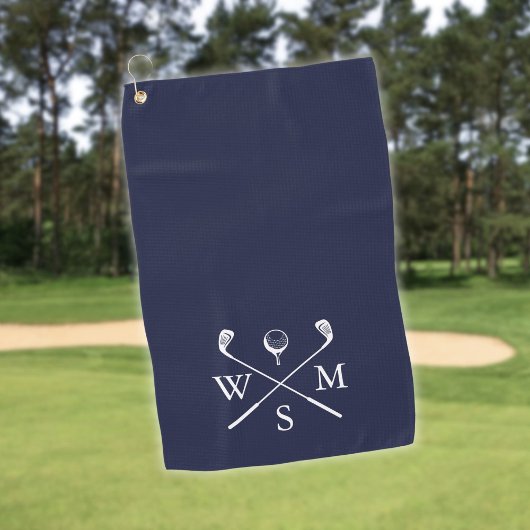 Serviette De Golf Monogramme personnalisé bleu marine