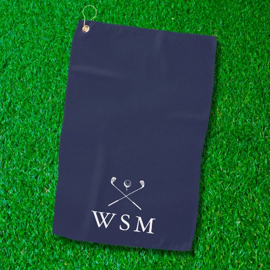 Serviette De Golf Monogramme personnalisé Club de golf Marine Blue