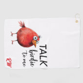 Serviette De Golf Monogramme Personnalisé Drôle (Horizontal)