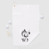 Serviette De Golf Monogramme Personnalisé Fox Et Golf Ball (En situation)
