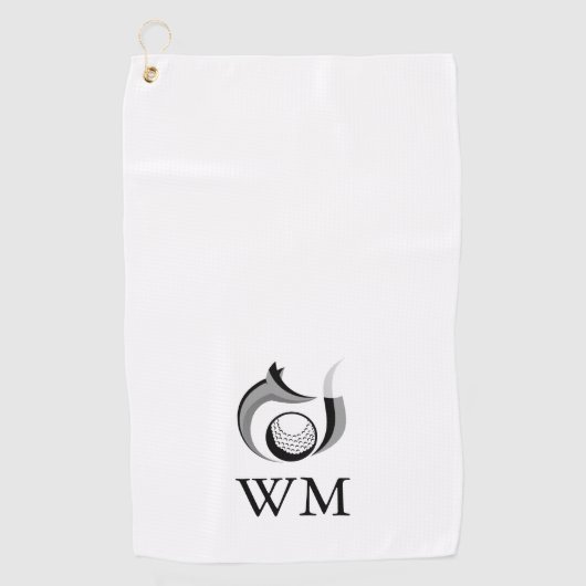 Serviette De Golf Monogramme Personnalisé Fox Et Golf Ball (Devant)