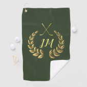 Serviette De Golf Monogramme personnalisé Gold Crest (En situation)