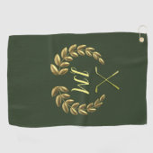 Serviette De Golf Monogramme personnalisé Gold Crest (Horizontal)