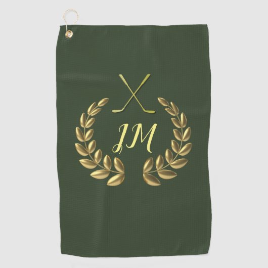 Serviette De Golf Monogramme personnalisé Gold Crest (Devant)