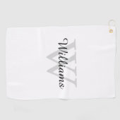 Serviette De Golf Monogramme personnalisé initial et nom (Horizontal)