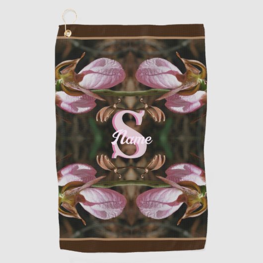 Serviette De Golf Monogramme personnalisé initial nom Dame Sabot Fle (Devant)