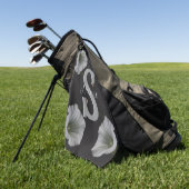 Serviette De Golf Monogramme personnalisé initial Nom Morning Glory  (Vert)