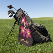 Serviette De Golf Monogramme personnalisé Initiale Nom Lily Art (Vert)