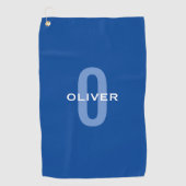Serviette De Golf Monogramme personnalisé Nom bleu blanc (Devant)
