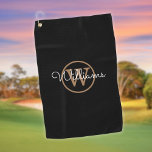 Serviette De Golf Monogramme personnalisé Nom de script élégant<br><div class="desc">Un cadeau de golf élégant. Vous pouvez personnaliser le nom,  monogramme et customiser la police et les couleurs pour créer votre propre design unique. Conçu par Thisisnotme©</div>