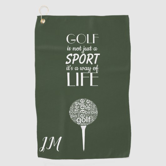 Serviette De Golf Monogramme Personnalisé Sur Mesure (Devant)