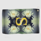 Serviette De Golf Monogramme personnalisé Votre initiale Nom Fleur d (Horizontal)