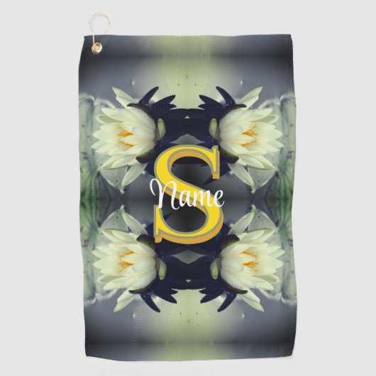 Serviette De Golf Monogramme personnalisé Votre initiale Nom Fleur d (Devant)