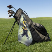 Serviette De Golf Monogramme personnalisé Votre initiale Nom Fleur d (Vert)