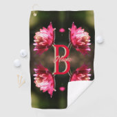 Serviette De Golf Monogramme personnalisé Votre initiale Nom Fleur r (En situation)