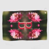 Serviette De Golf Monogramme personnalisé Votre initiale Nom Fleur r (Horizontal)